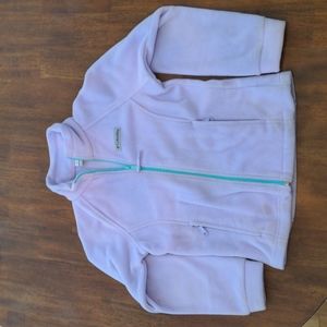 Girls Columbia fleece jacket, lilac/lavender, size S (7-8 years).